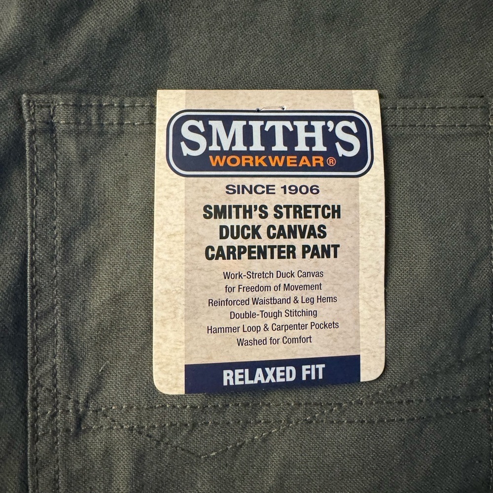 Smiths Men's Dark Olive work pants NWT - Picture 5 of 6